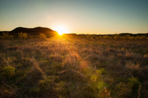 West Texas land with a sunset.